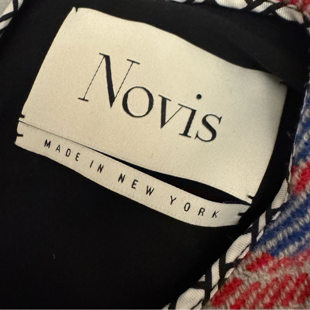 Novis NY The Jackson Womens Wool Red and Blue Plaid Open-Sided Crop Top Sz 10 - Picture 5 of 12
